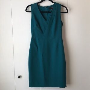 Banana republic Jade/Teal sheath crepe dress sz 0